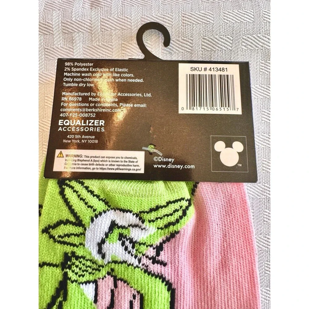 Disney Princess Cinderella Ariel Tiana Crew Socks‎ Size 9-13